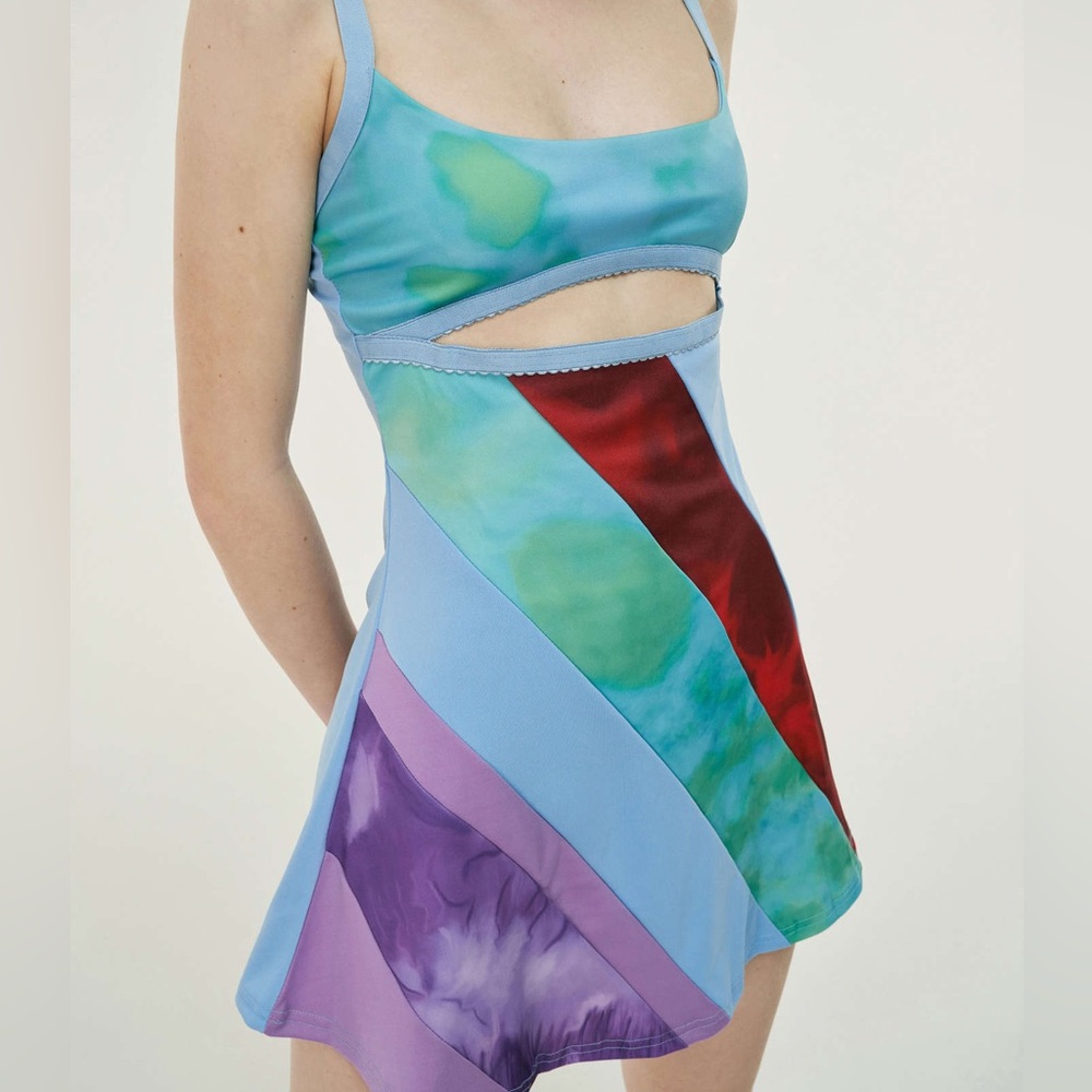 Cider Blue and Multicolor Mini Dress